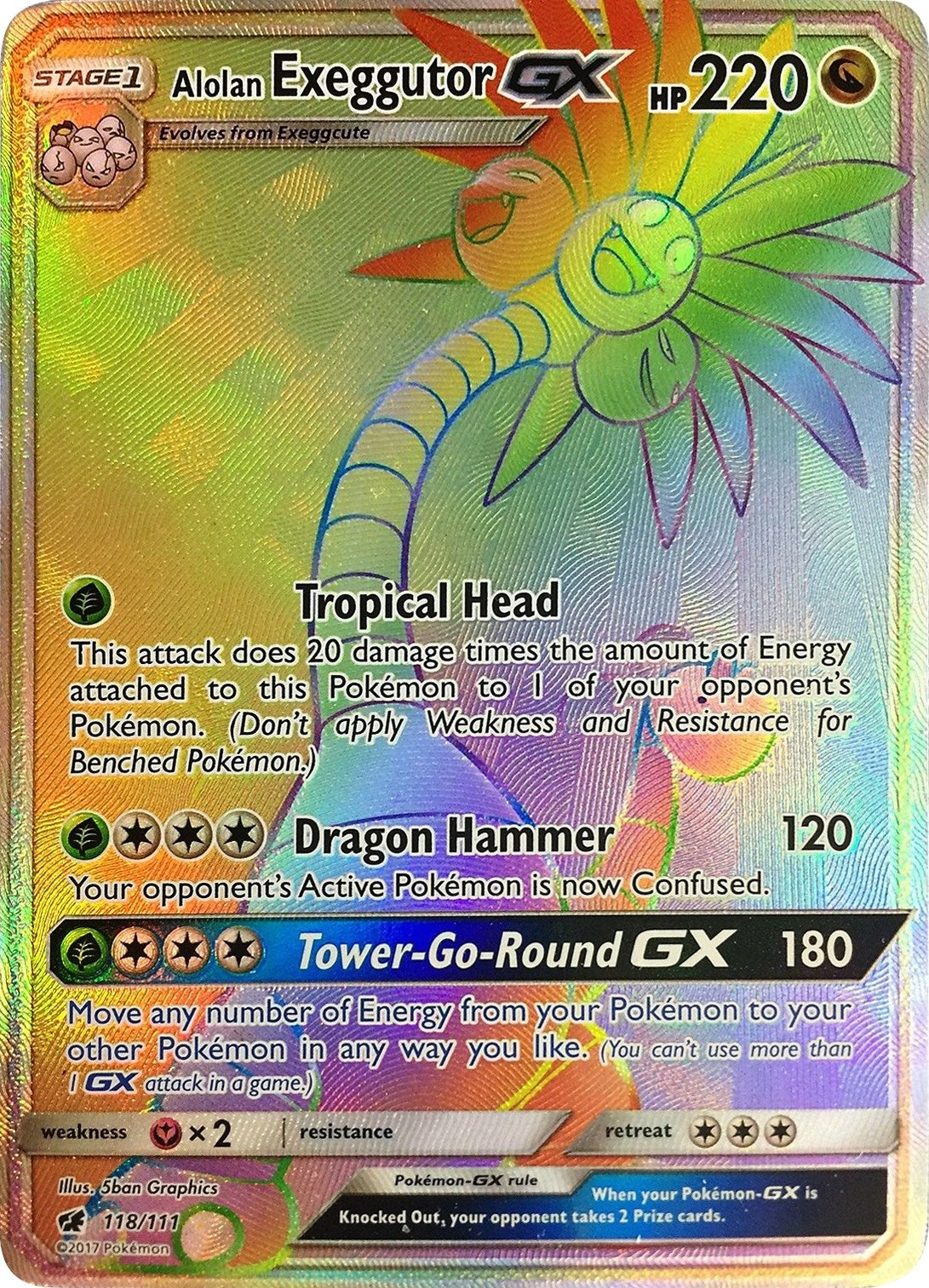 Image for Alolan Exeggutor GX (Secret) (118/111) - Pokemon