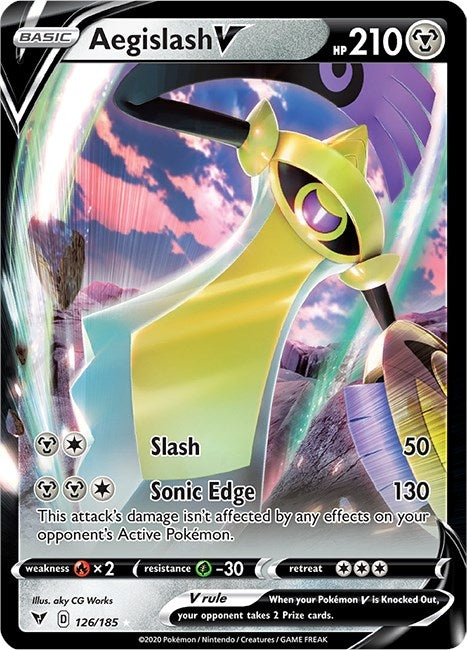 Image for Aegislash V (126/185) - Pokemon