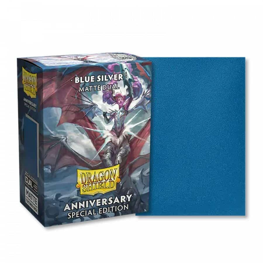 Image for Dragon Shield Special Anniversary Dual Matte Standard Sleeves - Blue Silver (100-Pack) - Card Sleeves