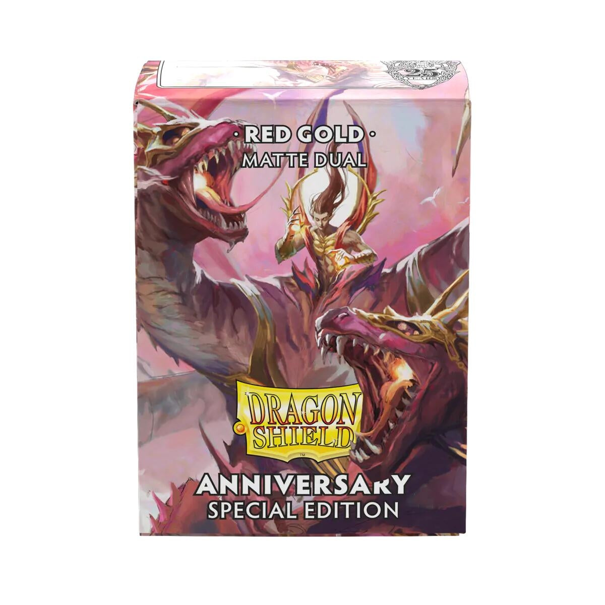 Image for Dragon Shield Dual Matte: Anniversary Special Edition - Pomegranate & Gold (100-pack) - Card Sleeves