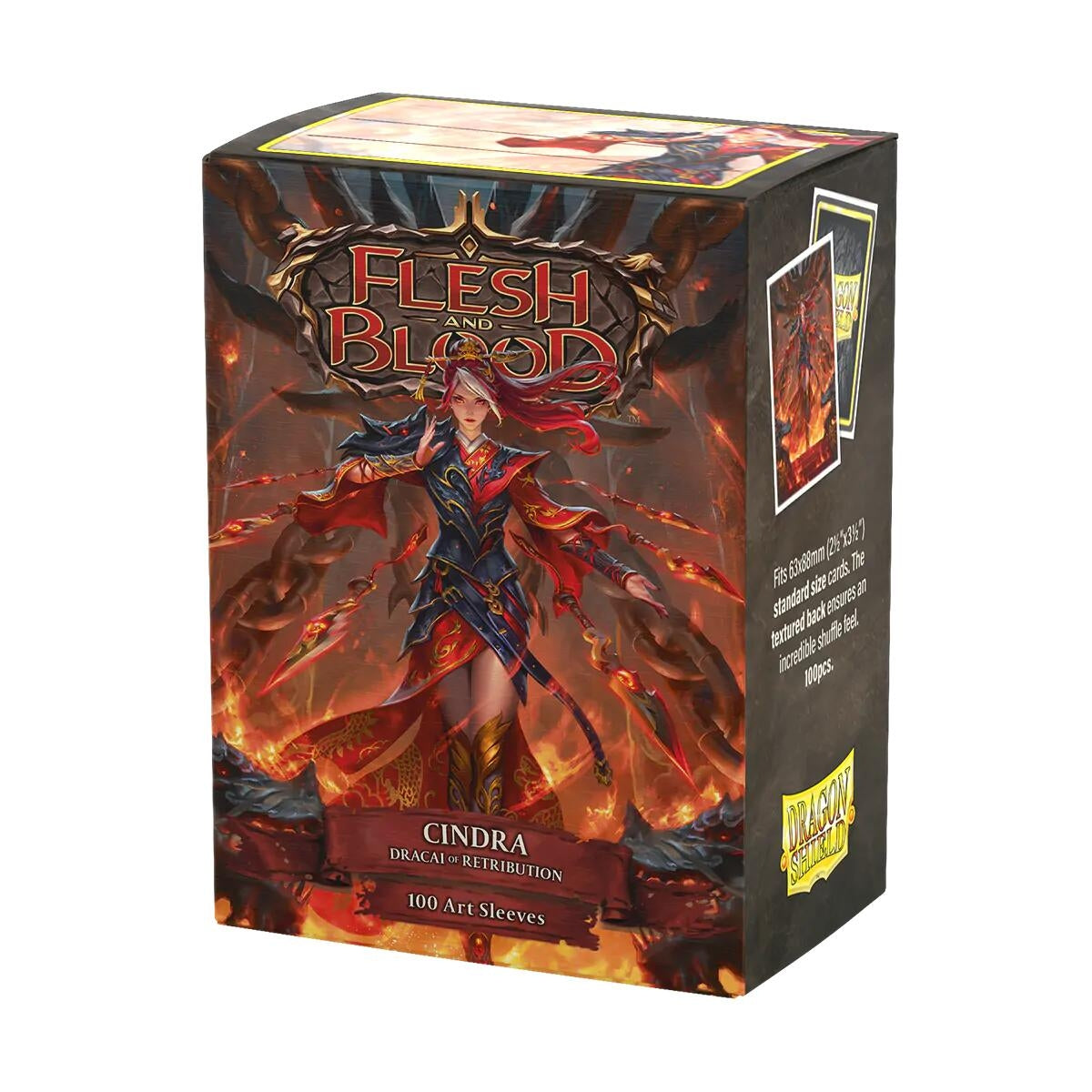 Image for Dragon Shield Flesh and Blood Matte Art - Cindra, Dracai of Retribution - Card Sleeves