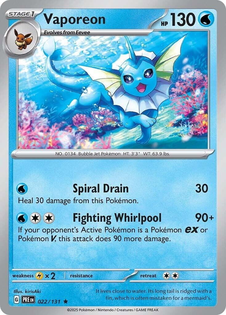 Image for Vaporeon (022/131) - Pokemon
