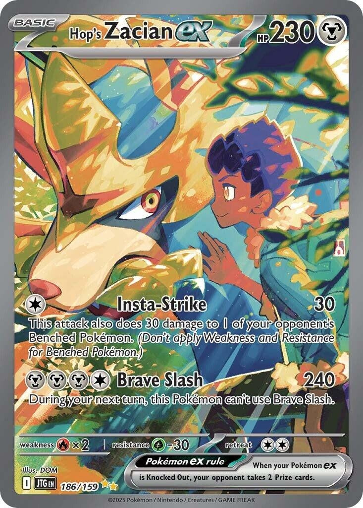 Image for Hop's Zacian ex (186/159) - Pokemon