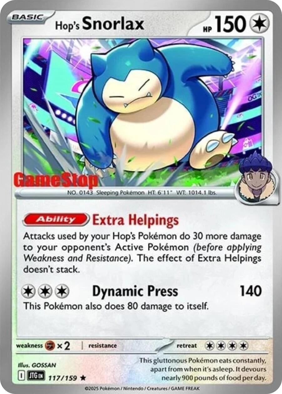 Image for Hop's Snorlax - 117/159 (GameStop) (Cosmos Holo) (117/159) - Pokemon
