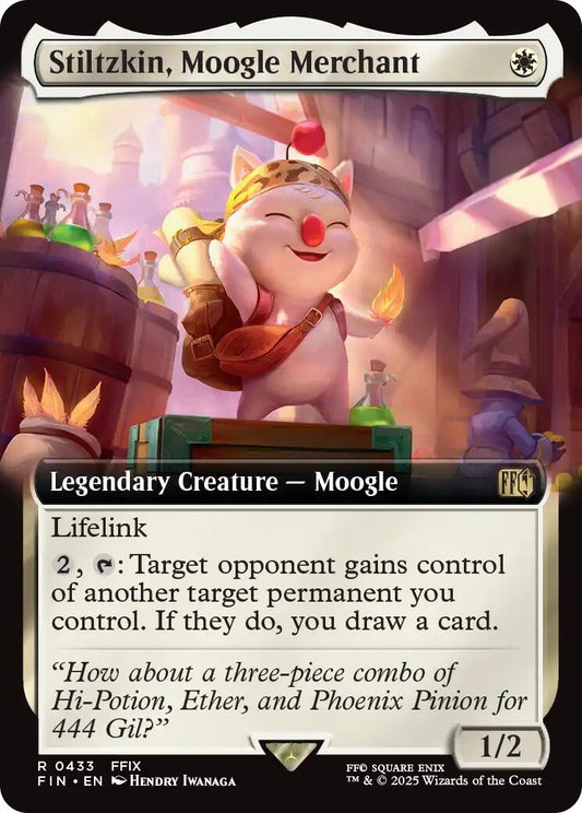 Image for Stiltzkin, Moogle Merchant (Extended Art) (433) - Magic: The Gathering
