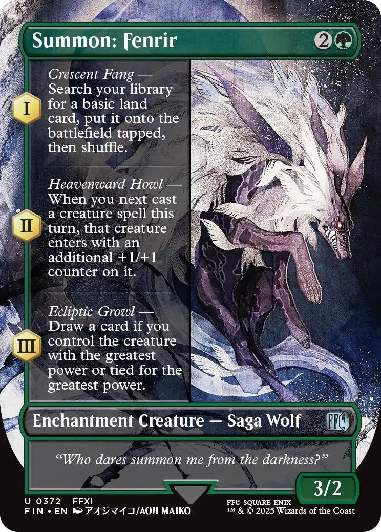 Image for Summon: Fenrir (Borderless) (372) - Magic: The Gathering