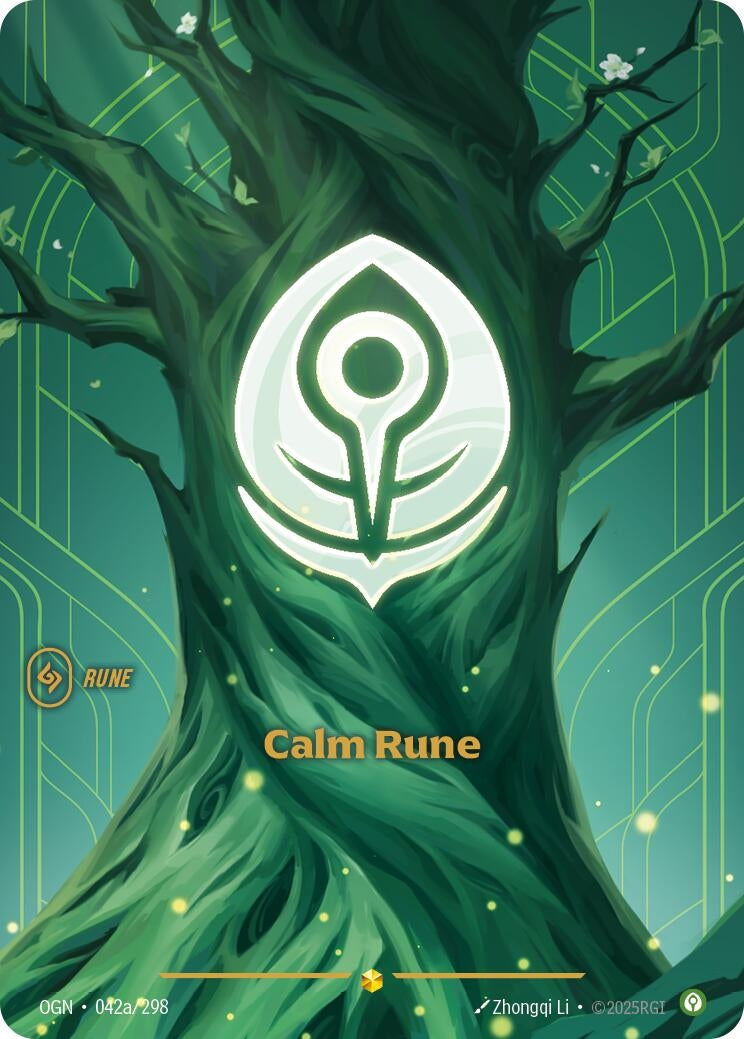 Image for Calm Rune (Alternate Art) (042a/298) - Riftbound: League of Legends Trading Card Game