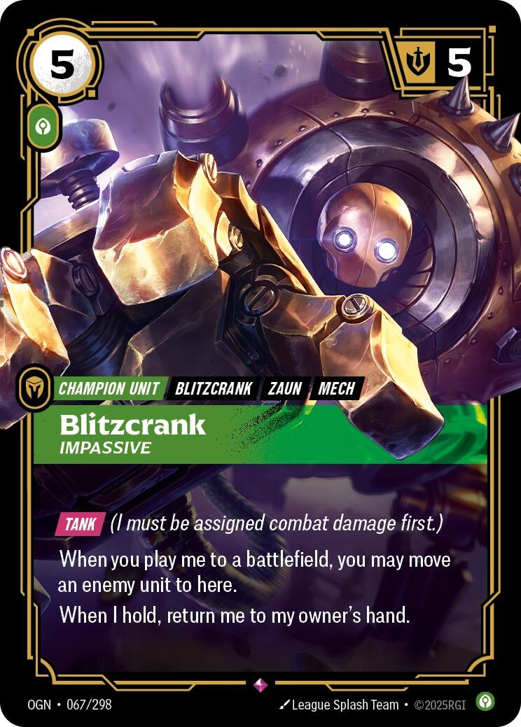 Image for Blitzcrank - Impassive (067/298) - Riftbound: League of Legends Trading Card Game