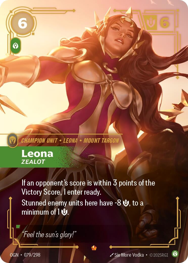Image for Leona - Zealot (079/298) - Riftbound: League of Legends Trading Card Game