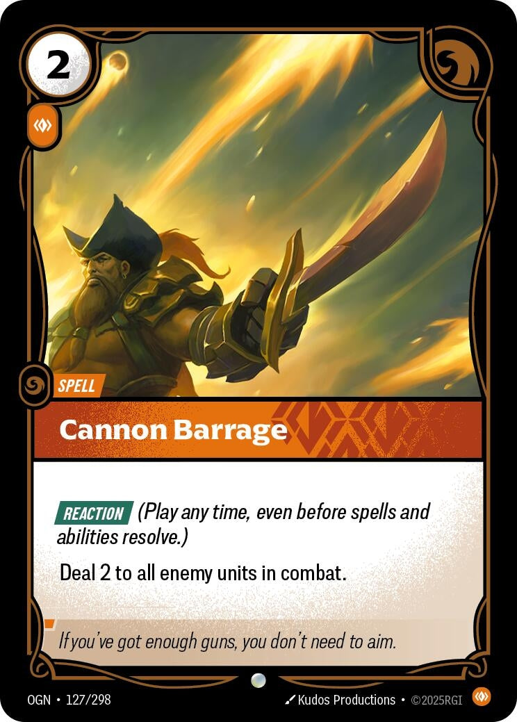 Image for Cannon Barrage (127/298) - Riftbound: League of Legends Trading Card Game