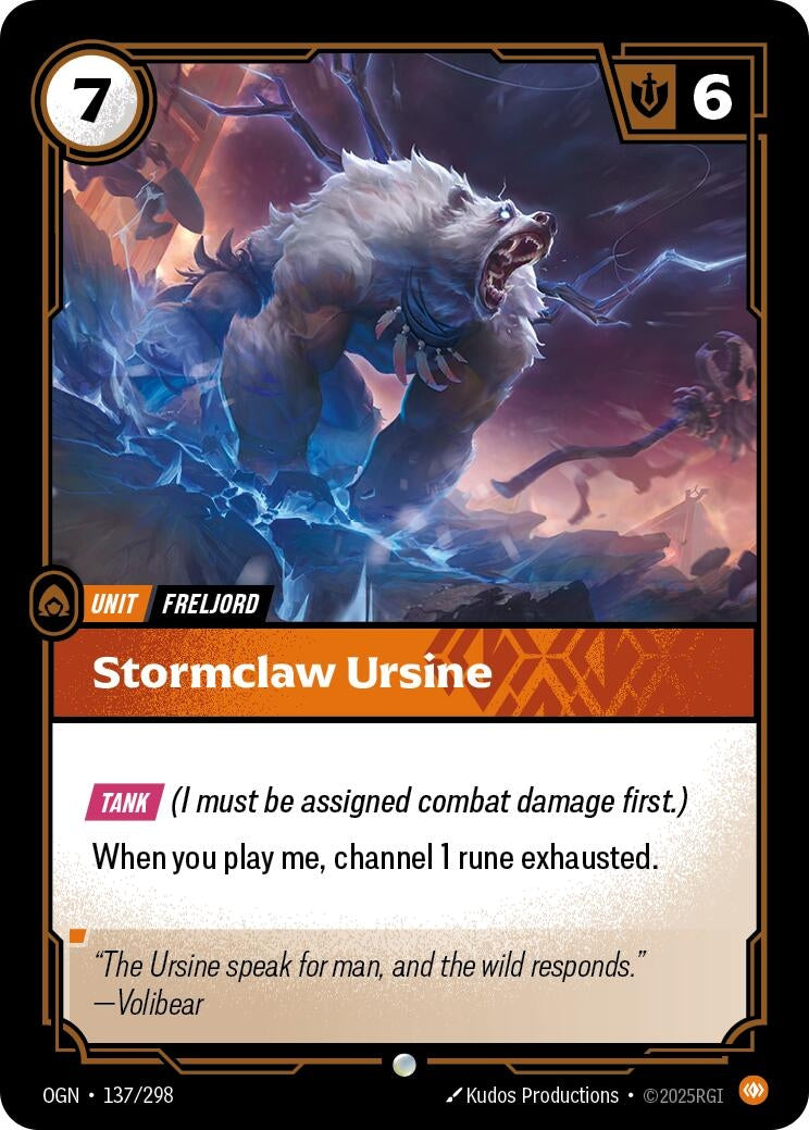 Image for Stormclaw Ursine (137/298) - Riftbound: League of Legends Trading Card Game