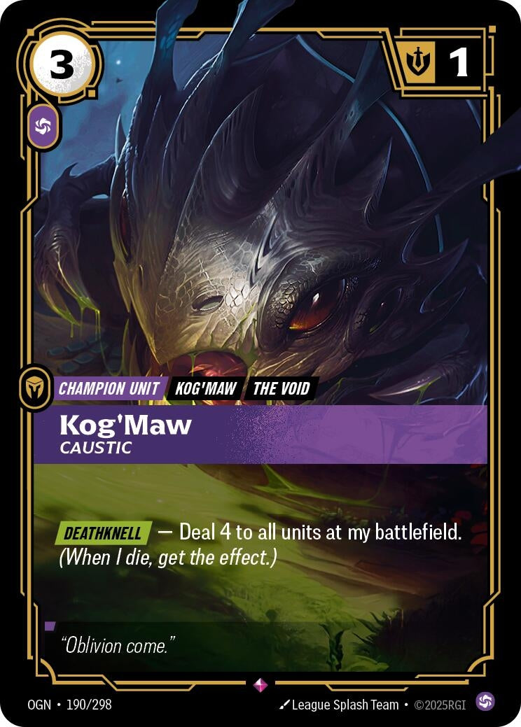 Image for Kog'Maw - Caustic (190/298) - Riftbound: League of Legends Trading Card Game