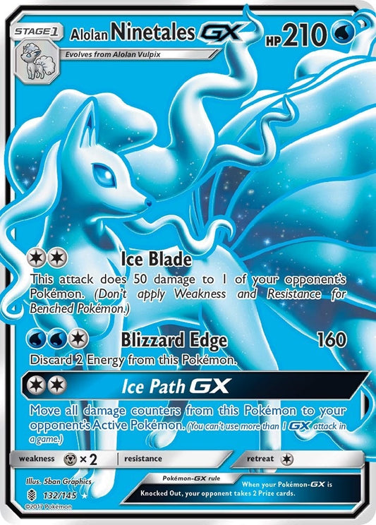 Image for Alolan Ninetales GX (Full Art) (132/145) - Pokemon
