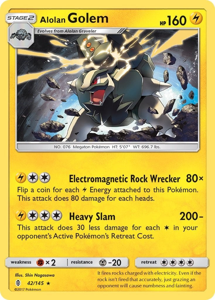 Image for Alolan Golem (42/145) - Pokemon