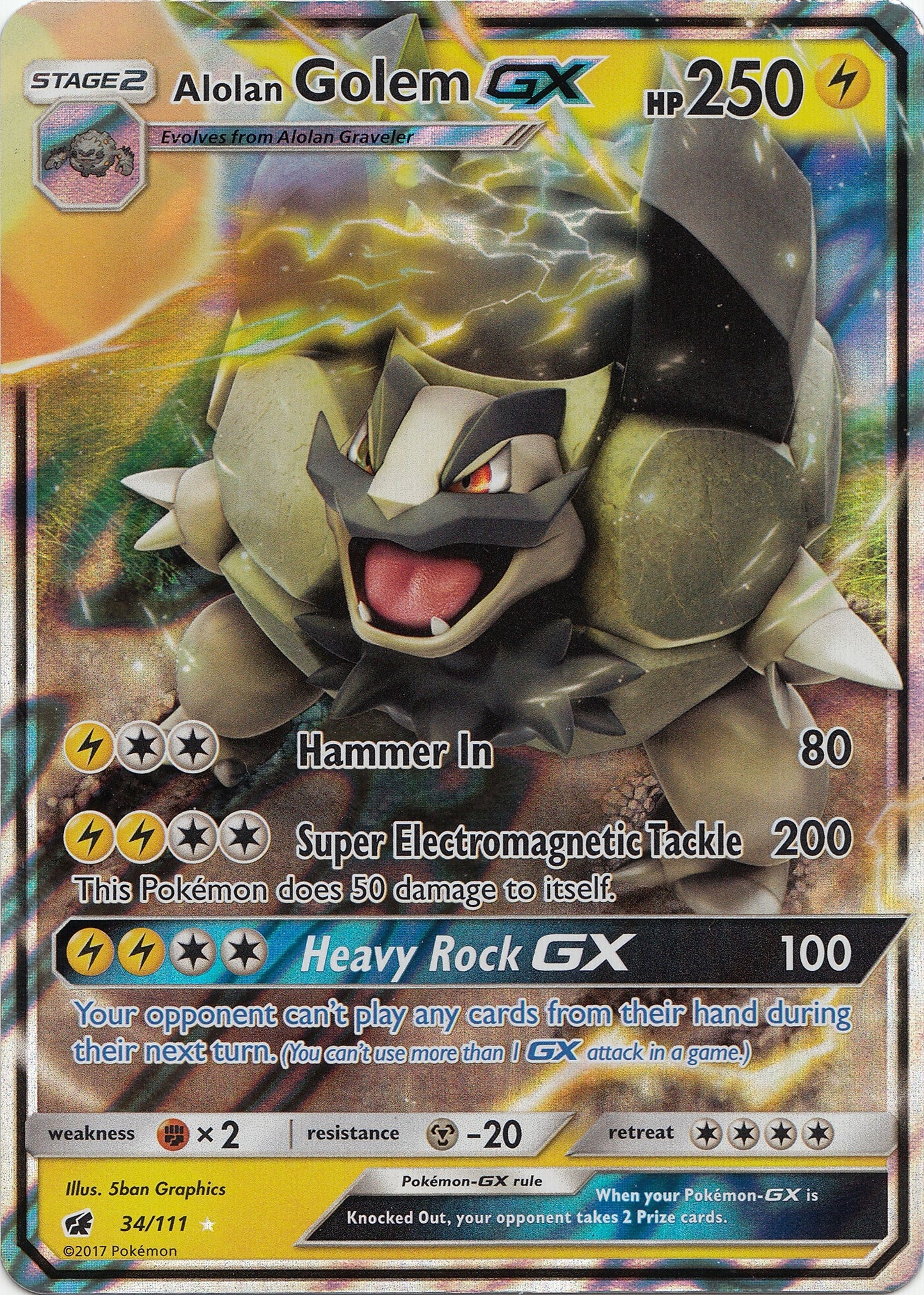 Image for Alolan Golem GX (34/111) - Pokemon