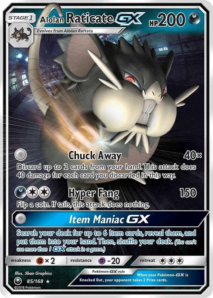 Image for Alolan Raticate GX (85/168) - Pokemon