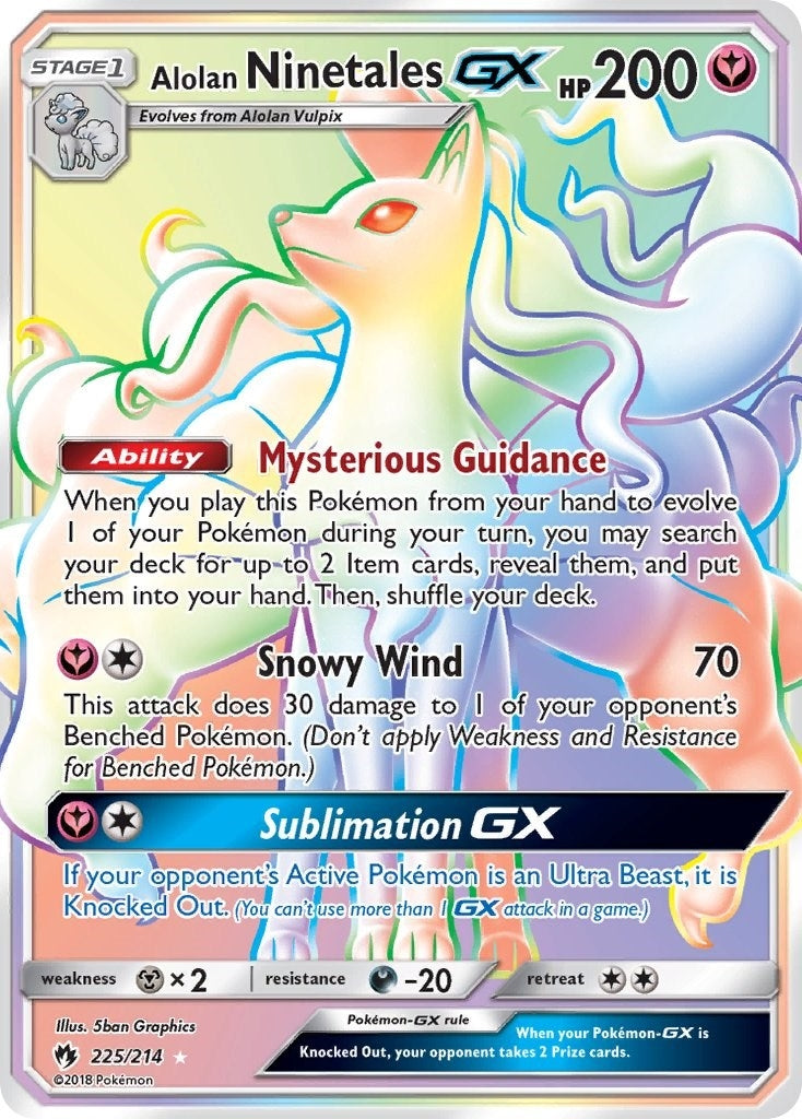 Image for Alolan Ninetales GX (Secret) (225/214) - Pokemon