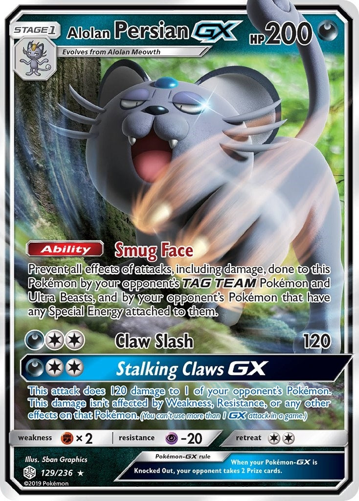 Image for Alolan Persian GX (129/236) - Pokemon