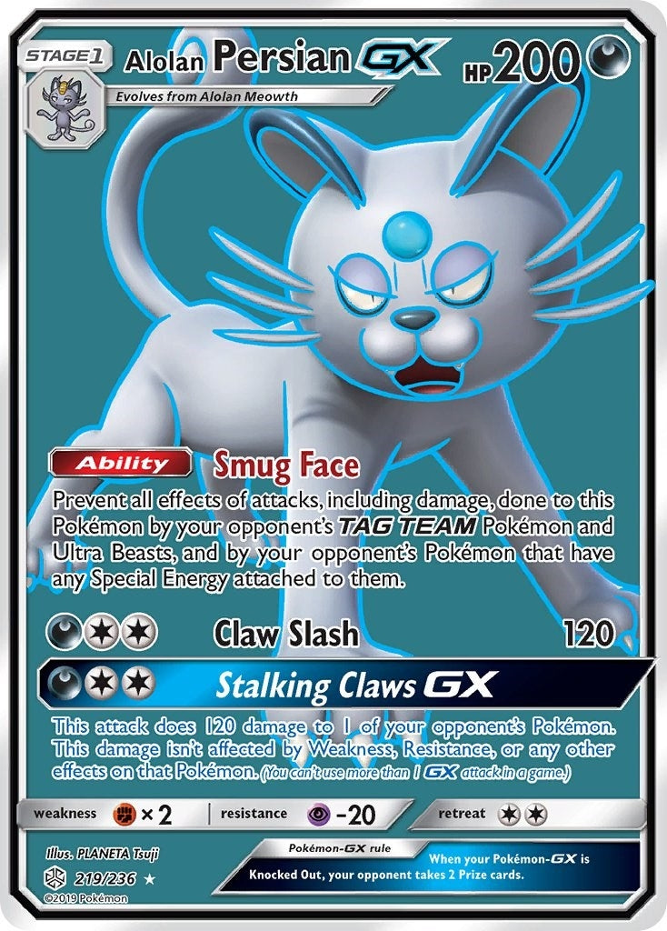 Image for Alolan Persian GX (Full Art) (219/236) - Pokemon