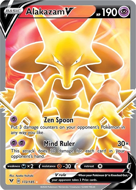 Image for Alakazam V (Full Art) (172/185) - Pokemon