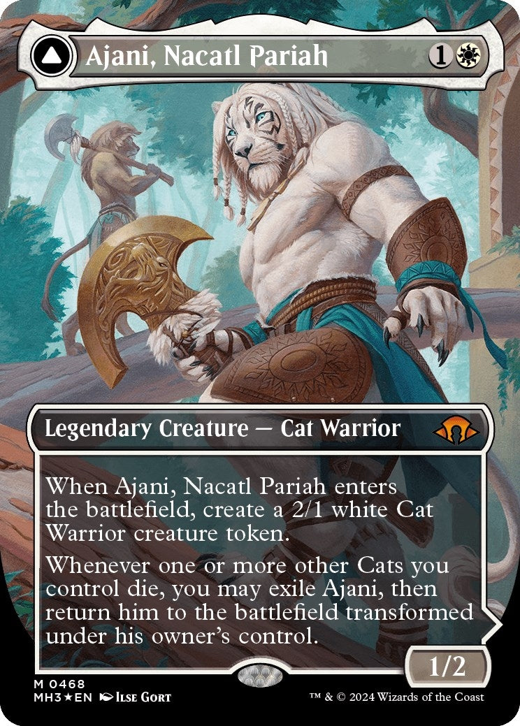 Image for Ajani, Nacatl Pariah (Borderless) (Textured Foil) (468) [Modern Horizons 3] - Magic: The Gathering