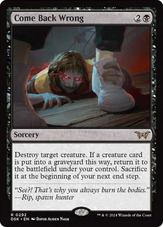 Image for Come Back Wrong (0292) (292) - Magic: The Gathering