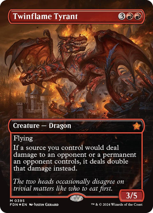 Image for Twinflame Tyrant (Borderless) (Mana Foil) (395) - Magic: The Gathering