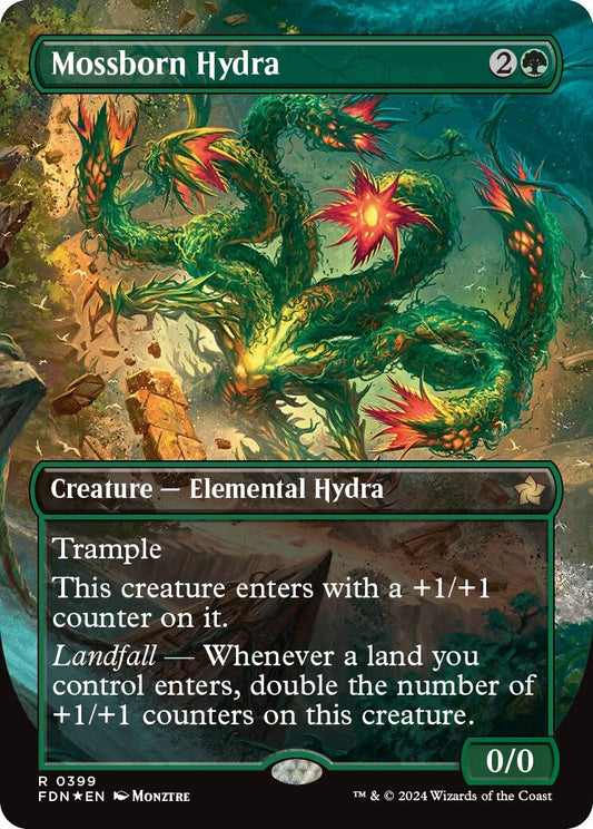 Image for Mossborn Hydra (Borderless) (Mana Foil) (399) - Magic: The Gathering