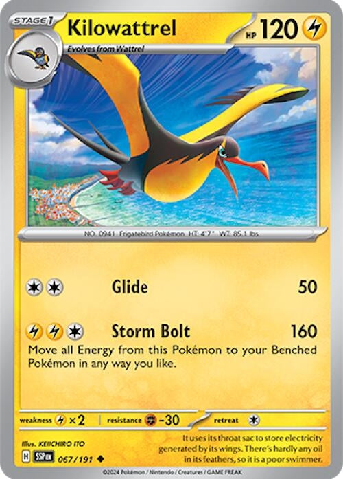 Image for Kilowattrel (067/191) - Pokemon