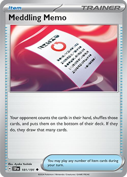 Image for Meddling Memo (181/191) - Pokemon