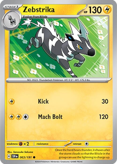 Image for Zebstrika (063/191) - Pokemon