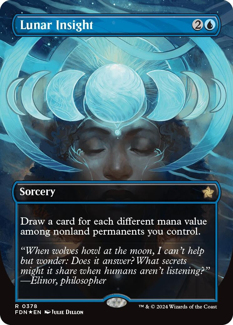 Image for Lunar Insight (Borderless) (Mana Foil) (378) - Magic: The Gathering