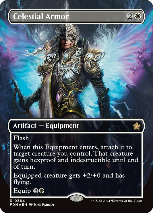 Image for Celestial Armor (Borderless) (Mana Foil) (364) - Magic: The Gathering
