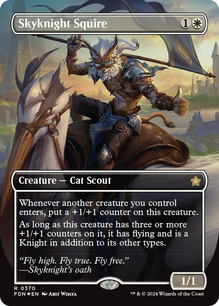 Image for Skyknight Squire (Borderless) (Mana Foil) (370) - Magic: The Gathering