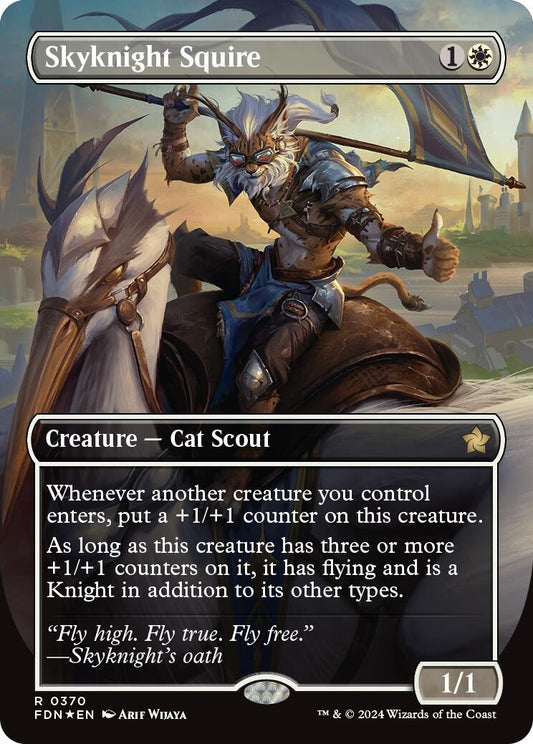 Image for Skyknight Squire (Borderless) (Mana Foil) (370) - Magic: The Gathering