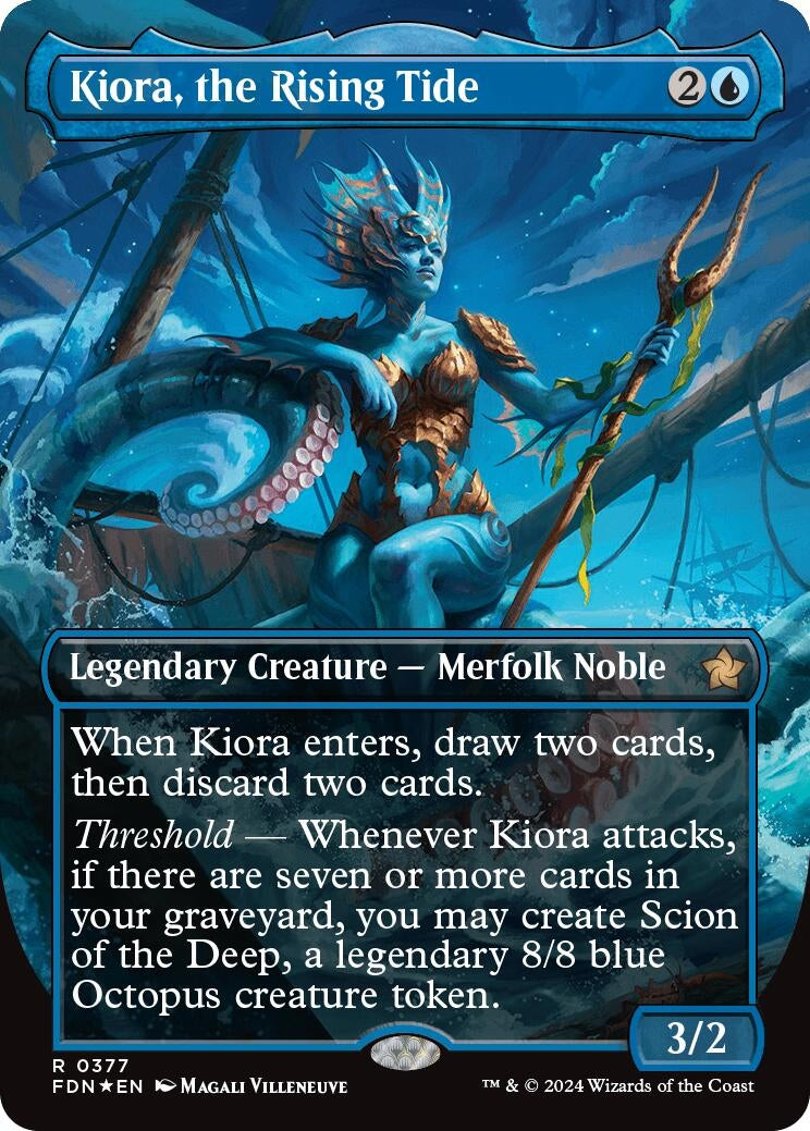 Image for Kiora, the Rising Tide (Borderless) (Mana Foil) (377) - Magic: The Gathering