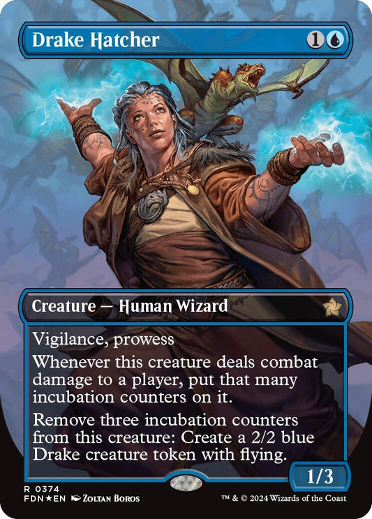 Image for Drake Hatcher (Borderless) (Mana Foil) (374) - Magic: The Gathering