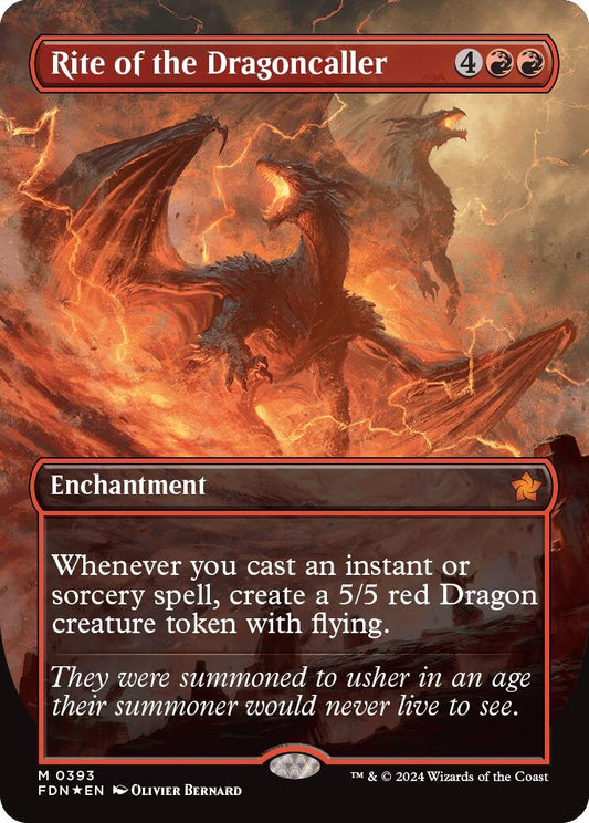 Image for Rite of the Dragoncaller (Borderless) (Mana Foil) (393) - Magic: The Gathering