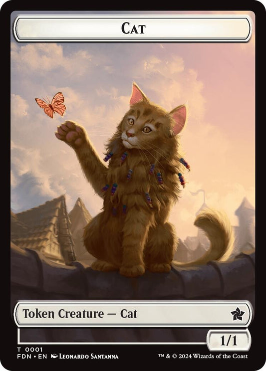 Image for Cat (0001) // Cat (0002) Doubled-Sided Token (1 // 2) - Magic: The Gathering