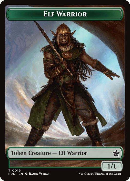 Image for Elf Warrior // Raccoon Doubled-Sided Token (19 // 20) - Magic: The Gathering