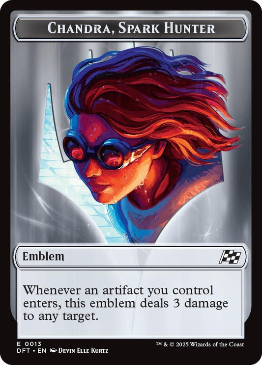 Image for Emblem - Chandra, Spark Hunter // Vehicle Double-Sided Token (13 // 12) - Magic: The Gathering