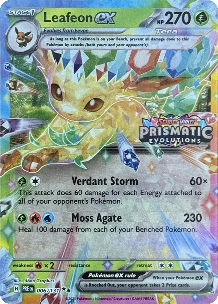 Image for Leafeon ex - 006/131 (Prismatic Evolutions Stamp) (006/131) - Pokemon