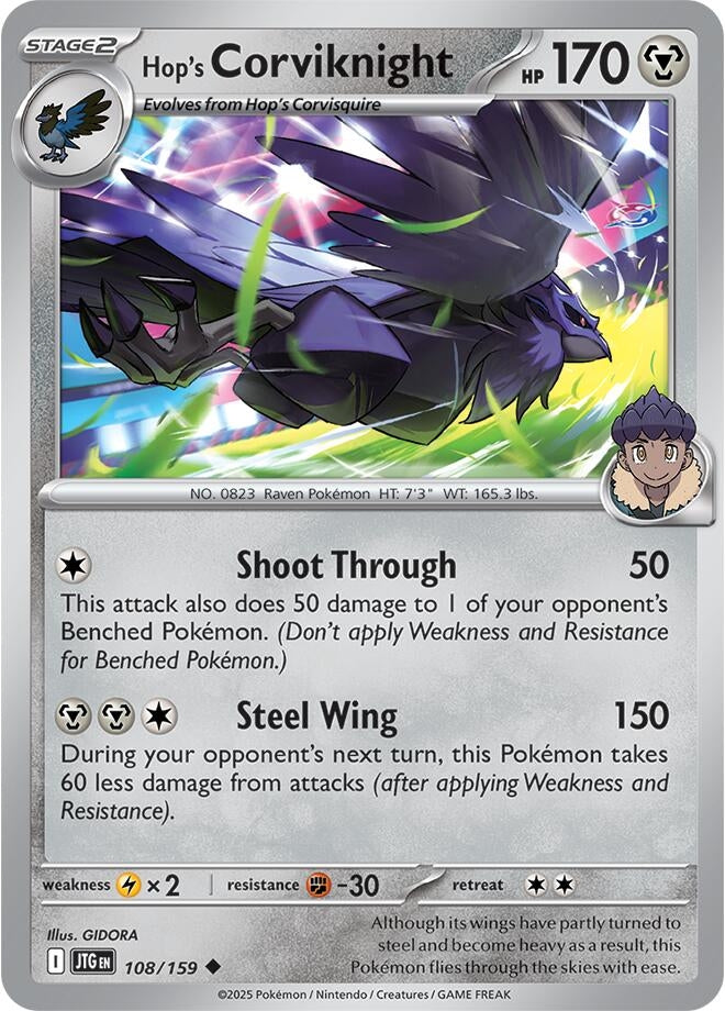 Image for Hop's Corviknight (108/159) - Pokemon