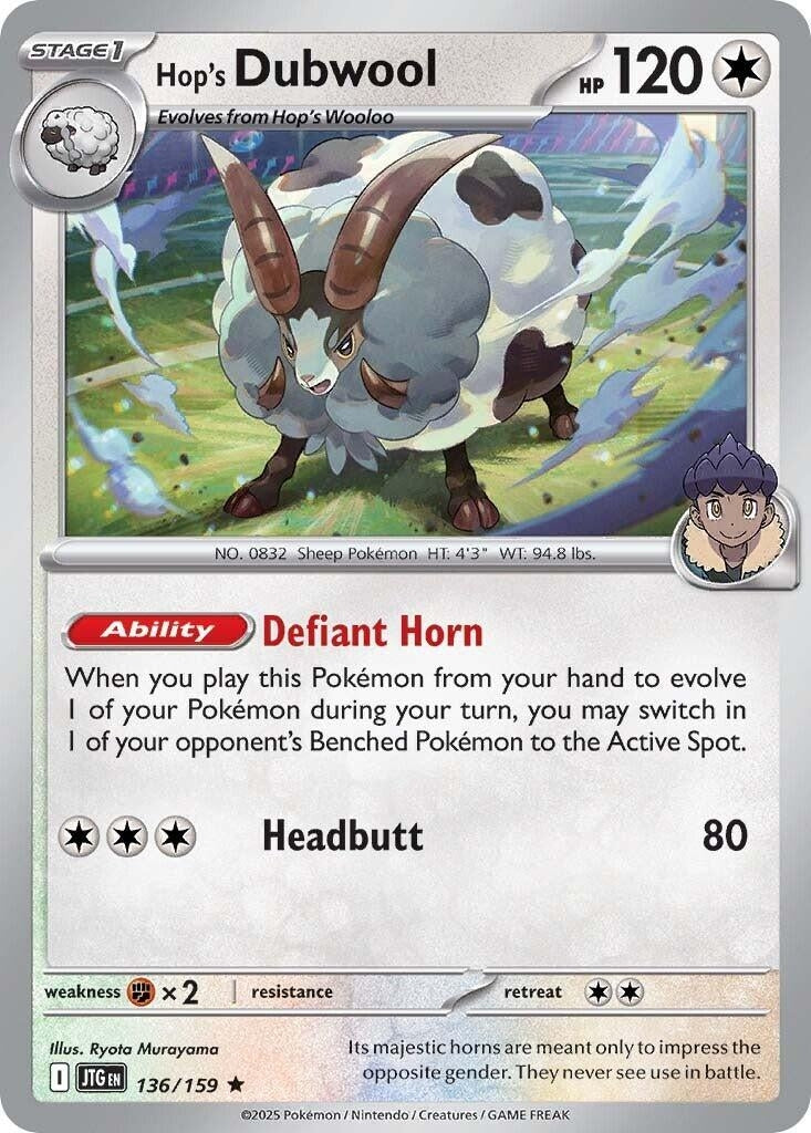 Image for Hop's Dubwool (136/159) - Pokemon