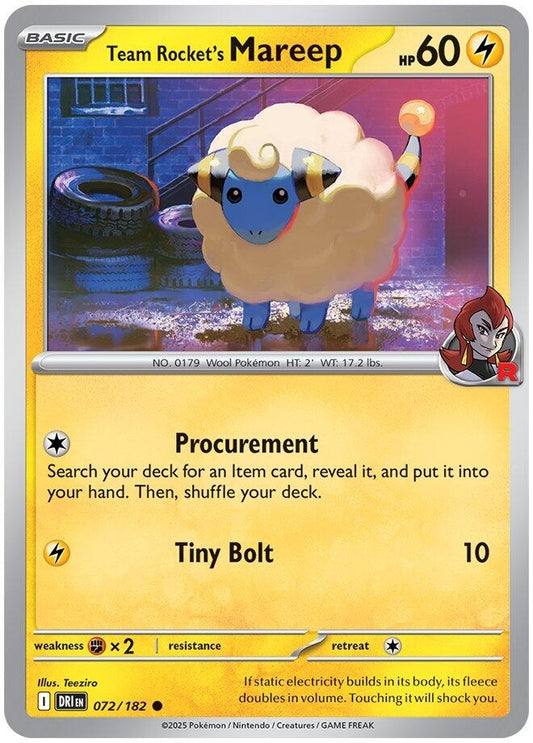 Image for Team Rocket's Mareep (072/182) - Pokemon