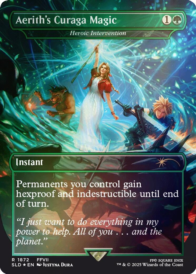 Image for Aerith's Curaga Magic - Heroic Intervention (Rainbow Foil) (1872) - Magic: The Gathering