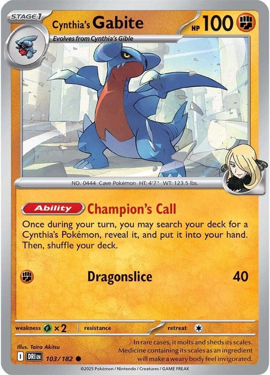 Cynthia's Gabite (103/182)