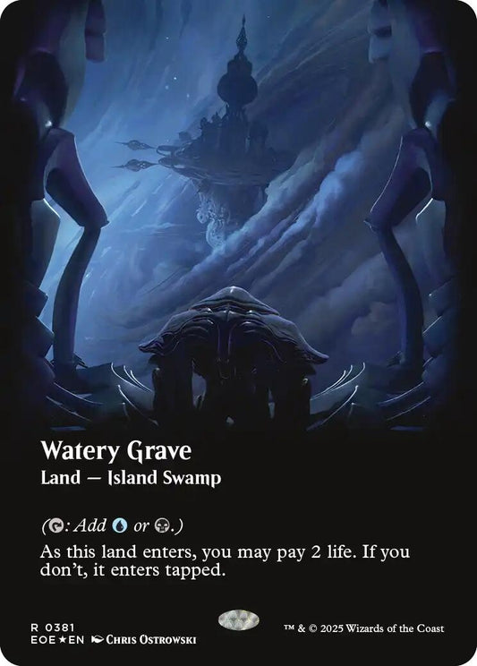Image for Watery Grave (Borderless) (Galaxy Foil) (381) - Magic: The Gathering
