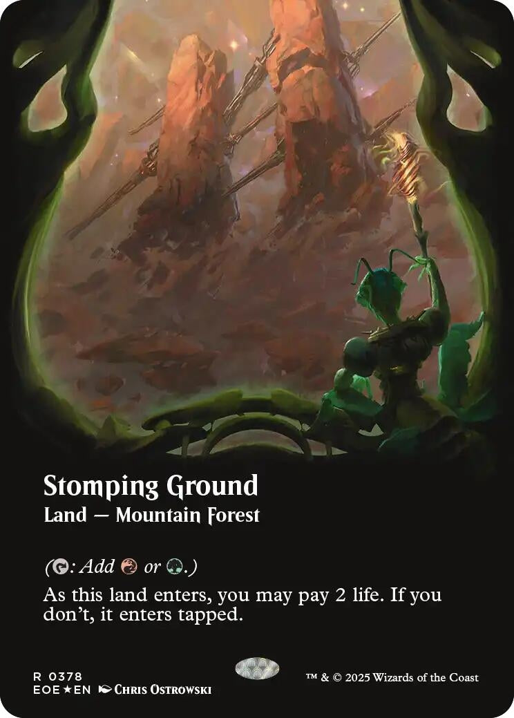 Image for Stomping Ground (Borderless) (Galaxy Foil) (378) - Magic: The Gathering