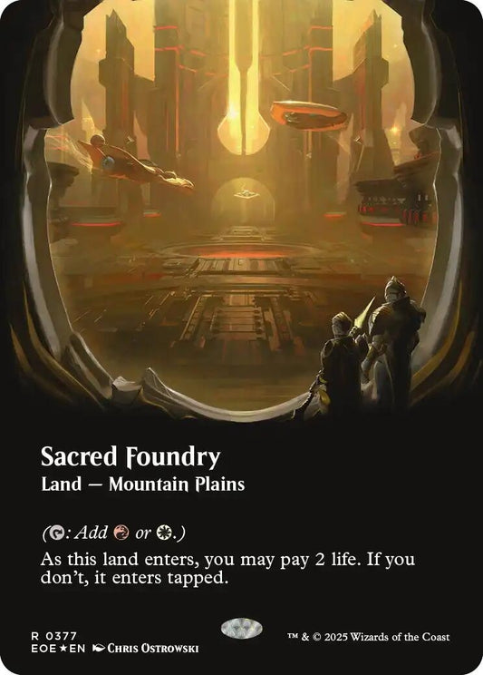 Image for Sacred Foundry (Borderless) (Galaxy Foil) (377) - Magic: The Gathering
